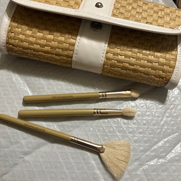 BAREMINERALS ASSORTED brush SET W/ BAG new crease, eyeshadow, flawless fan Brush - Picture 14 of 16